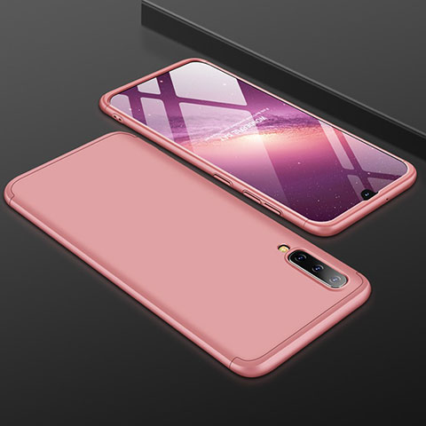 Custodia Plastica Rigida Cover Opaca Fronte e Retro 360 Gradi per Samsung Galaxy A50 Oro Rosa