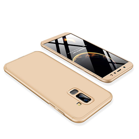 Custodia Plastica Rigida Cover Opaca Fronte e Retro 360 Gradi per Samsung Galaxy A6 Plus (2018) Oro