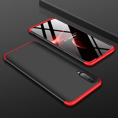 Custodia Plastica Rigida Cover Opaca Fronte e Retro 360 Gradi per Samsung Galaxy A70S Rosso e Nero