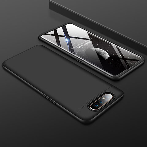 Custodia Plastica Rigida Cover Opaca Fronte e Retro 360 Gradi per Samsung Galaxy A80 Nero