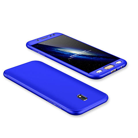 Custodia Plastica Rigida Cover Opaca Fronte e Retro 360 Gradi per Samsung Galaxy J7 Pro Blu
