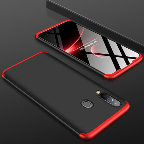 Custodia Plastica Rigida Cover Opaca Fronte e Retro 360 Gradi per Samsung Galaxy M40 Rosso e Nero