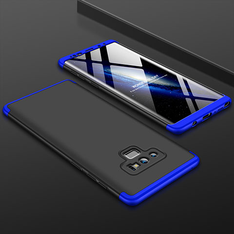 Custodia Plastica Rigida Cover Opaca Fronte e Retro 360 Gradi per Samsung Galaxy Note 9 Blu e Nero