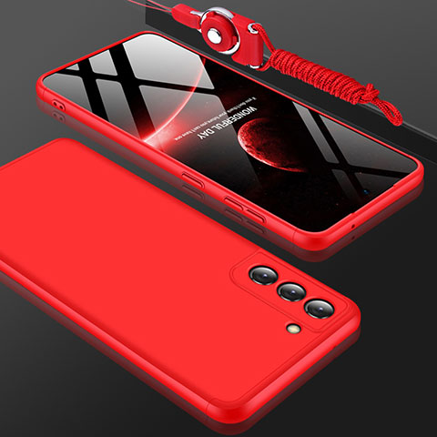 Custodia Plastica Rigida Cover Opaca Fronte e Retro 360 Gradi per Samsung Galaxy S21 Plus 5G Rosso