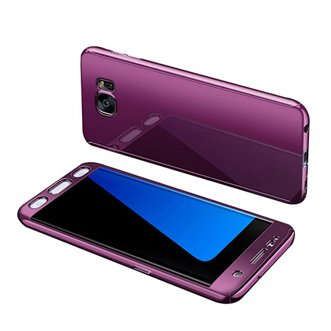 Custodia Plastica Rigida Cover Opaca Fronte e Retro 360 Gradi per Samsung Galaxy S7 Edge G935F Viola