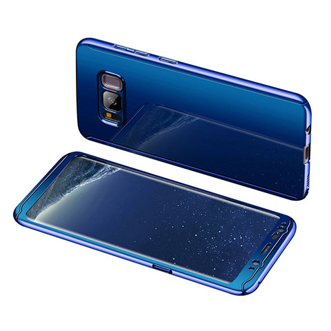 Custodia Plastica Rigida Cover Opaca Fronte e Retro 360 Gradi per Samsung Galaxy S8 Plus Blu