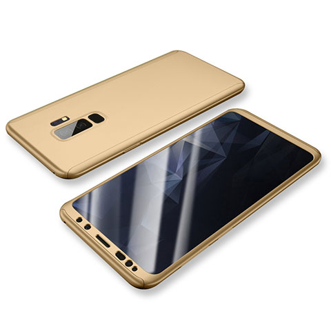 Custodia Plastica Rigida Cover Opaca Fronte e Retro 360 Gradi per Samsung Galaxy S9 Plus Oro