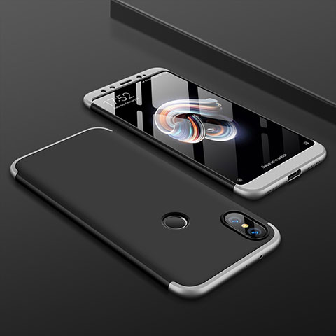 Custodia Plastica Rigida Cover Opaca Fronte e Retro 360 Gradi per Xiaomi Mi 6X Argento e Nero