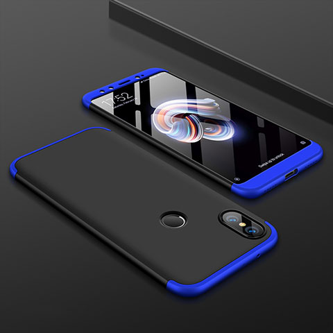 Custodia Plastica Rigida Cover Opaca Fronte e Retro 360 Gradi per Xiaomi Mi 6X Blu e Nero