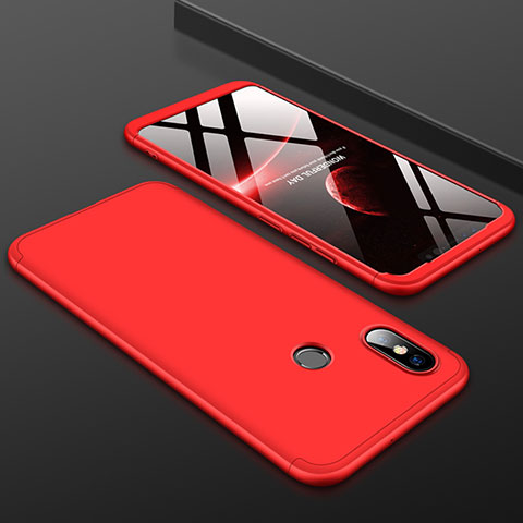 Custodia Plastica Rigida Cover Opaca Fronte e Retro 360 Gradi per Xiaomi Mi 8 Rosso