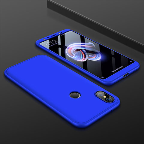Custodia Plastica Rigida Cover Opaca Fronte e Retro 360 Gradi per Xiaomi Mi A2 Blu