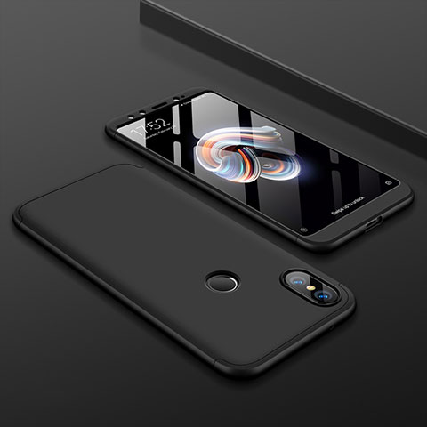 Custodia Plastica Rigida Cover Opaca Fronte e Retro 360 Gradi per Xiaomi Mi A2 Nero
