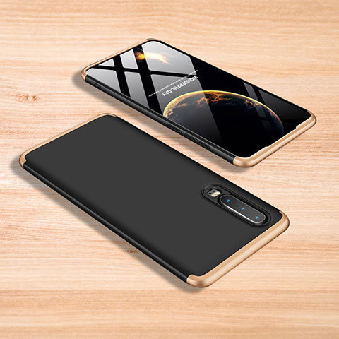 Custodia Plastica Rigida Cover Opaca Fronte e Retro 360 Gradi per Xiaomi Mi A3 Lite Oro e Nero