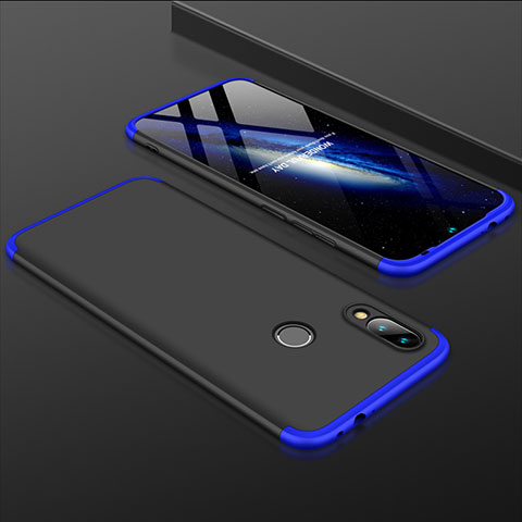 Custodia Plastica Rigida Cover Opaca Fronte e Retro 360 Gradi per Xiaomi Redmi 7 Blu e Nero