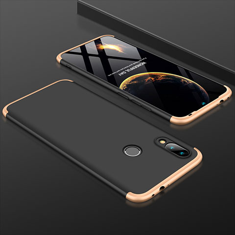 Custodia Plastica Rigida Cover Opaca Fronte e Retro 360 Gradi per Xiaomi Redmi 7 Oro e Nero