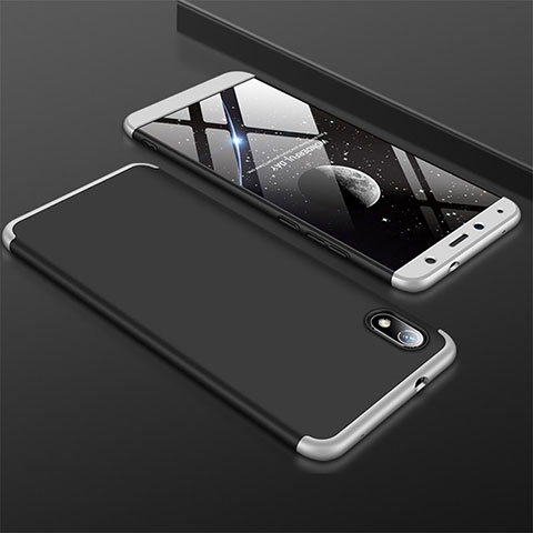 Custodia Plastica Rigida Cover Opaca Fronte e Retro 360 Gradi per Xiaomi Redmi 7A Argento e Nero
