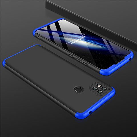 Custodia Plastica Rigida Cover Opaca Fronte e Retro 360 Gradi per Xiaomi Redmi 9C Blu e Nero