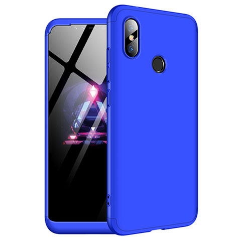 Custodia Plastica Rigida Cover Opaca Fronte e Retro 360 Gradi per Xiaomi Redmi Note 6 Pro Blu