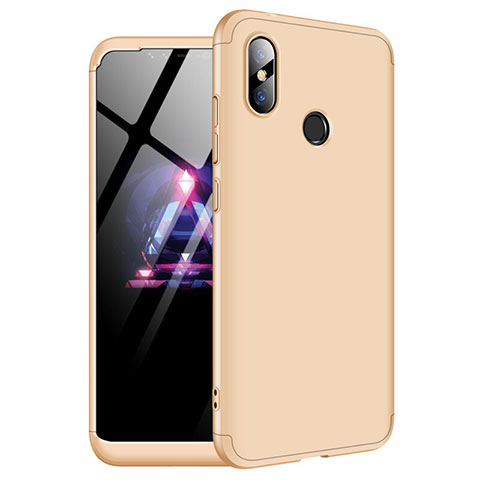 Custodia Plastica Rigida Cover Opaca Fronte e Retro 360 Gradi per Xiaomi Redmi Note 6 Pro Oro