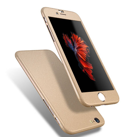 Custodia Plastica Rigida Cover Opaca Fronte e Retro 360 Gradi Q01 per Apple iPhone 6 Oro