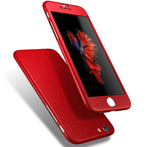 Custodia Plastica Rigida Cover Opaca Fronte e Retro 360 Gradi Q01 per Apple iPhone 6 Rosso