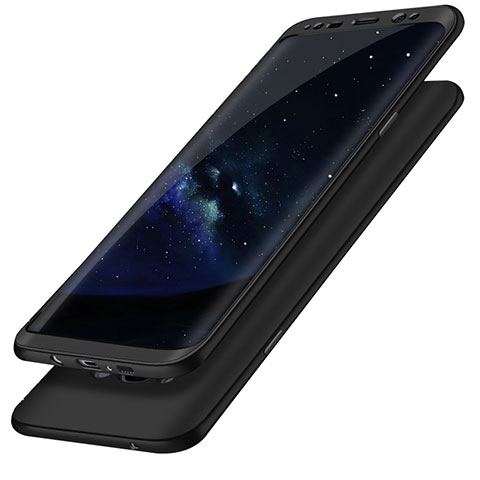 Custodia Plastica Rigida Cover Opaca Fronte e Retro 360 Gradi Q02 per Samsung Galaxy S8 Plus Nero