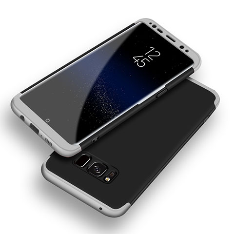 Custodia Plastica Rigida Cover Opaca Fronte e Retro 360 Gradi Q03 per Samsung Galaxy S8 Argento