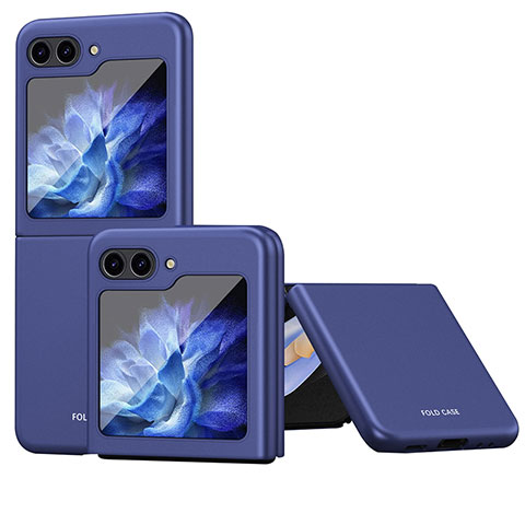 Custodia Plastica Rigida Cover Opaca Fronte e Retro 360 Gradi QH4 per Samsung Galaxy Z Flip5 5G Blu