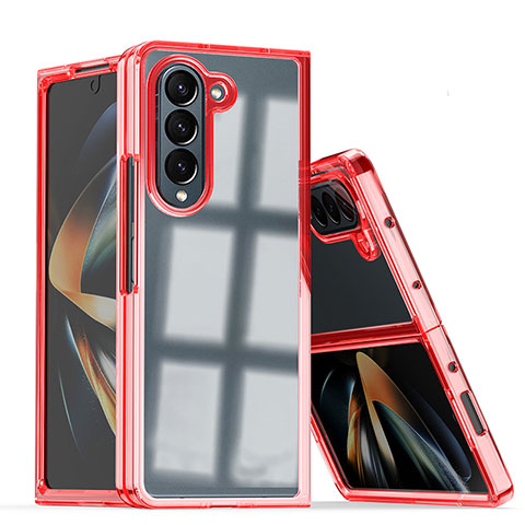 Custodia Plastica Rigida Cover Opaca Fronte e Retro 360 Gradi QW1 per Samsung Galaxy Z Fold5 5G Rosso