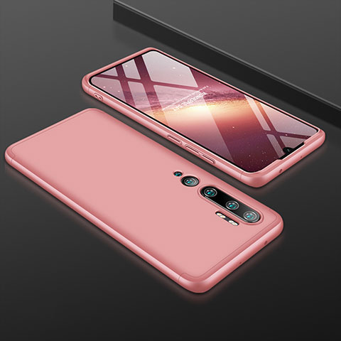 Custodia Plastica Rigida Cover Opaca Fronte e Retro 360 Gradi R01 per Xiaomi Mi Note 10 Oro Rosa