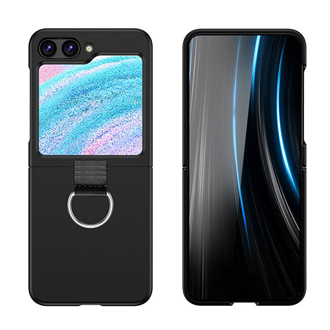 Custodia Plastica Rigida Cover Opaca Fronte e Retro 360 Gradi Z03L per Samsung Galaxy Z Flip5 5G Nero