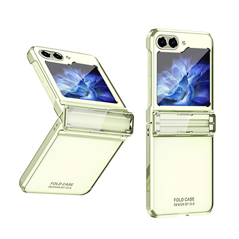 Custodia Plastica Rigida Cover Opaca Fronte e Retro 360 Gradi ZL10 per Samsung Galaxy Z Flip5 5G Verde