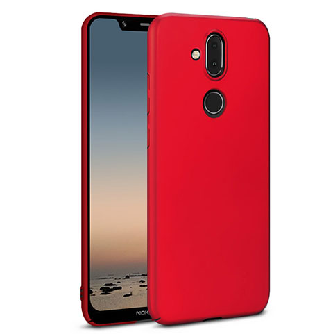 Custodia Plastica Rigida Cover Opaca M01 per Nokia 7.1 Plus Rosso