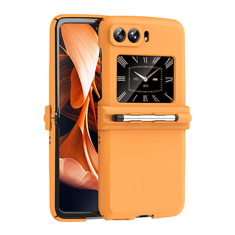 Custodia Plastica Rigida Cover Opaca P01 per Motorola Moto RAZR (2022) 5G Arancione