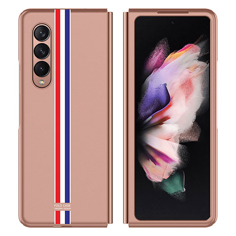 Custodia Plastica Rigida Cover Opaca P05 per Samsung Galaxy Z Fold3 5G Oro Rosa