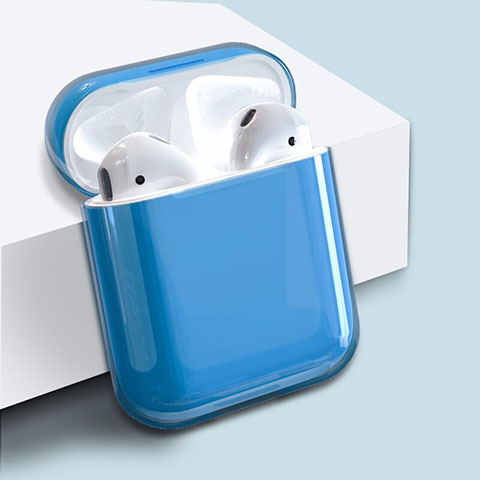 Custodia Plastica Rigida Cover Opaca per AirPods Custodia di Ricarica per Apple AirPods Blu