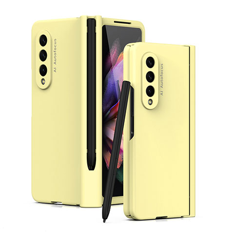 Custodia Plastica Rigida Cover Opaca T01 per Samsung Galaxy Z Fold3 5G Giallo