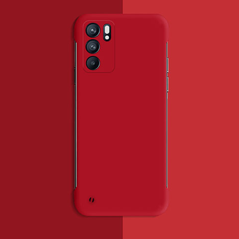 Custodia Plastica Rigida Cover Opaca YK4 per Oppo Reno6 Pro 5G India Rosso