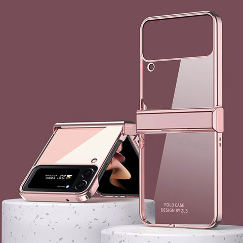 Custodia Plastica Rigida Cover Opaca ZL1 per Samsung Galaxy Z Flip4 5G Oro Rosa