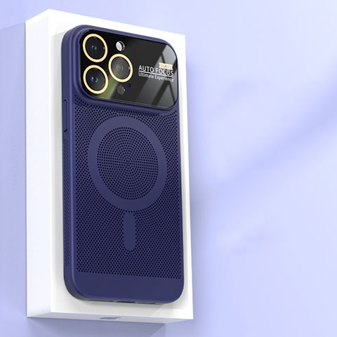 Custodia Plastica Rigida Cover Perforato con Mag-Safe Magnetic JS1 per Apple iPhone 13 Pro Max Blu