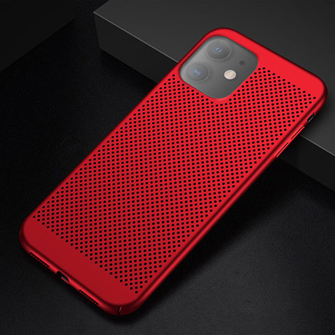 Custodia Plastica Rigida Cover Perforato per Apple iPhone 11 Rosso