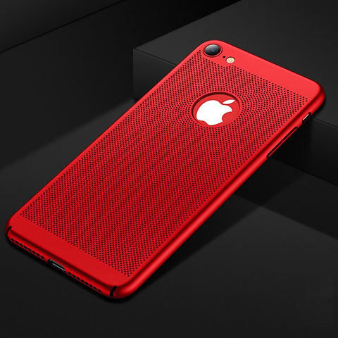 Custodia Plastica Rigida Cover Perforato per Apple iPhone 7 Rosso
