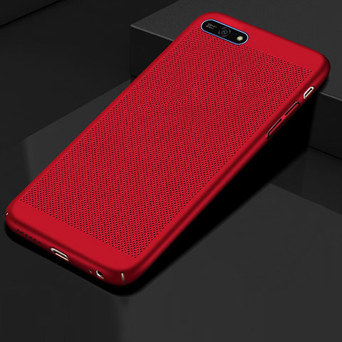 Custodia Plastica Rigida Cover Perforato per Huawei Y6 Prime (2018) Rosso