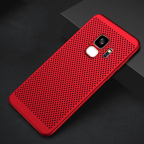 Custodia Plastica Rigida Cover Perforato per Samsung Galaxy S9 Rosso