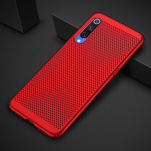 Custodia Plastica Rigida Cover Perforato per Xiaomi Mi 9 Pro 5G Rosso