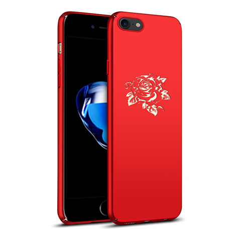 Custodia Plastica Rigida Fiori per Apple iPhone 7 Rosso