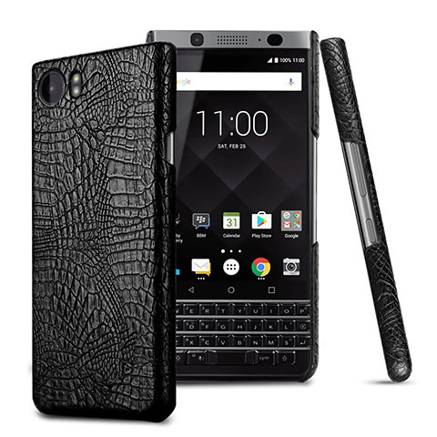 Custodia Plastica Rigida In Pelle per Blackberry KEYone Nero