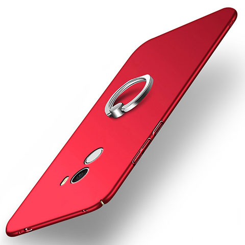 Custodia Plastica Rigida Opaca con Anello Supporto A02 per Xiaomi Mi Mix Rosso