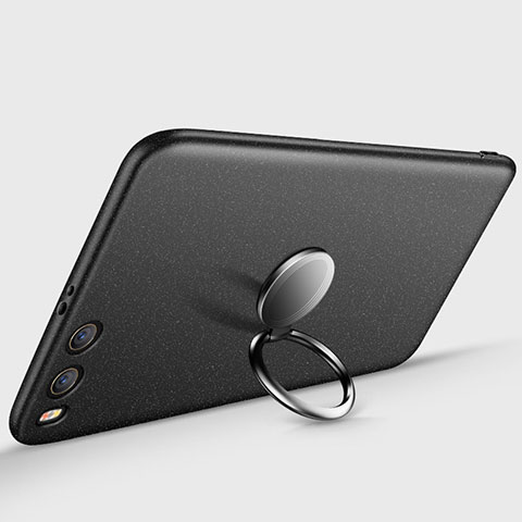 Custodia Plastica Rigida Opaca con Anello Supporto A03 per Xiaomi Mi 6 Nero