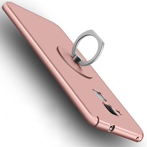 Custodia Plastica Rigida Opaca con Anello Supporto per Huawei GR5 Mini Oro Rosa